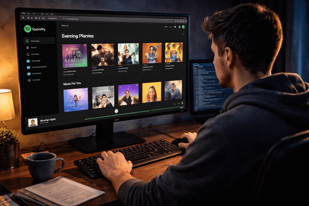 utilisation de spotify web player