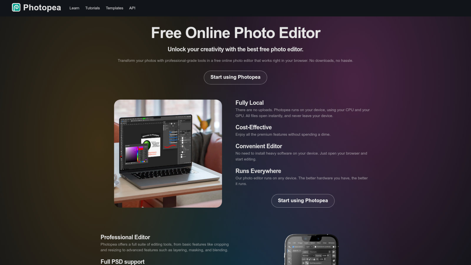 Photopea : le clone de Photoshop accessible par navigateur